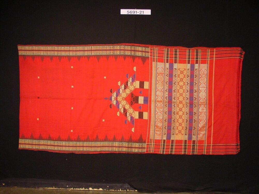 Katoenen omslagdoek met geometrische motieven
