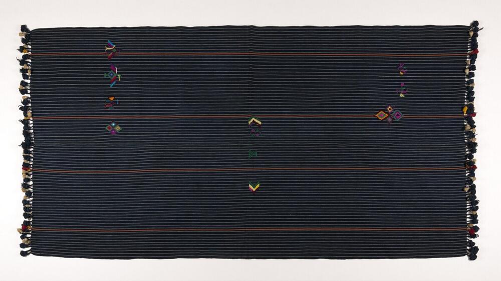 Gestreepte donkerblauwe omslagdoek