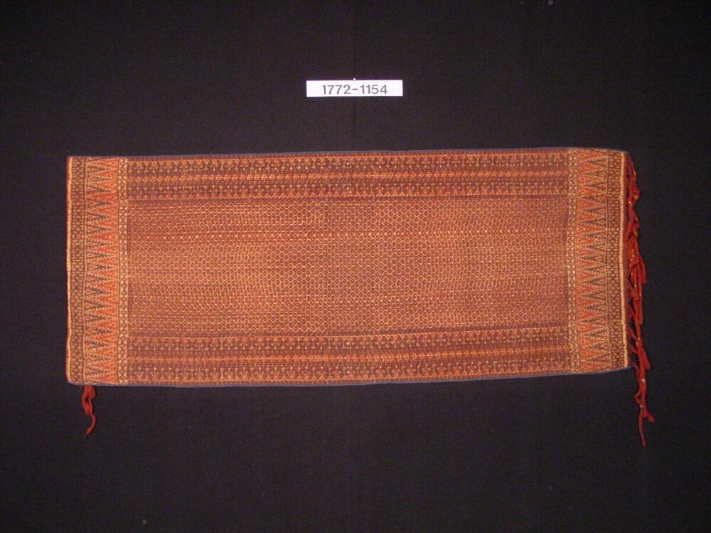 Katoenen schouderdoek met honingraatmotief in schering ikat