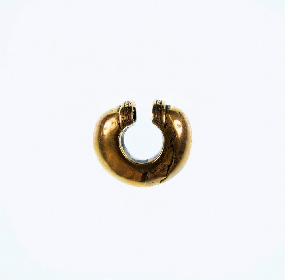 Gouden neusring met eenvoudige versiering