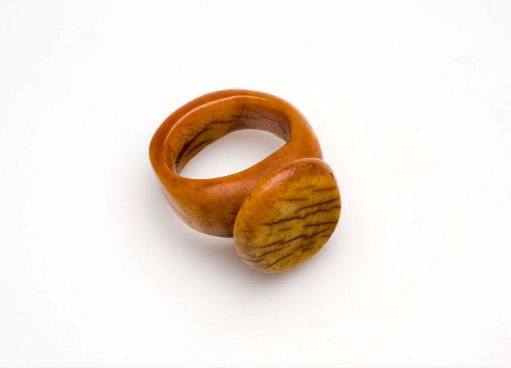 Ivoren ring gebruikt om op een tabaksdoos te tikken