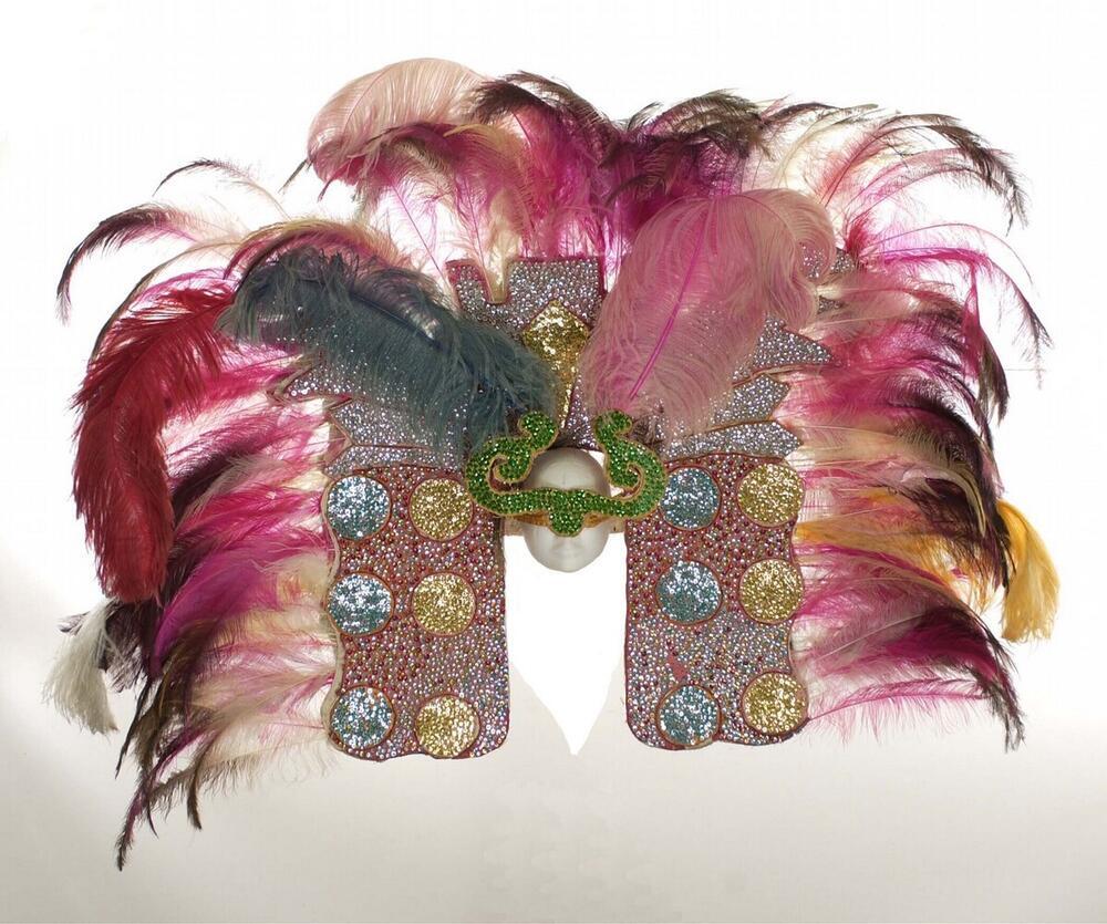 Feather headdress, part of a carnaval costume