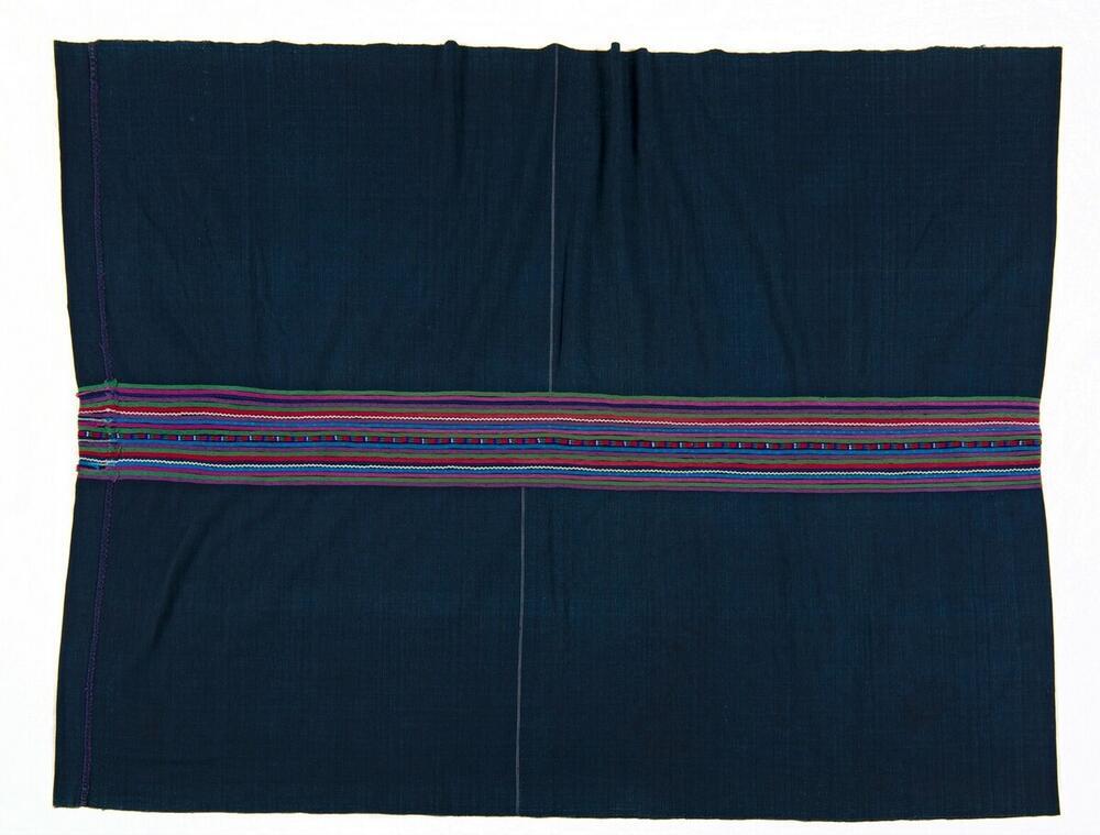 Blauwe wikkelrok met gestreepte band