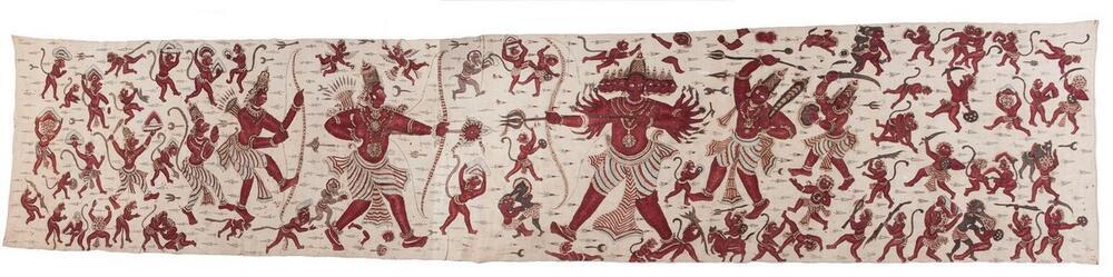 Gordijn met voorstelling uit het Ramayana