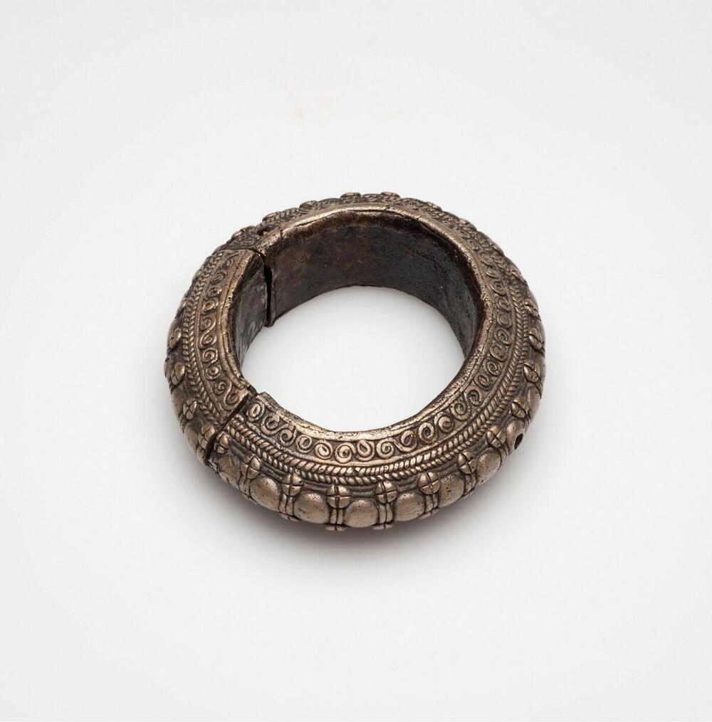 Ovale zilverbronzen armband met uitneembare sluiting