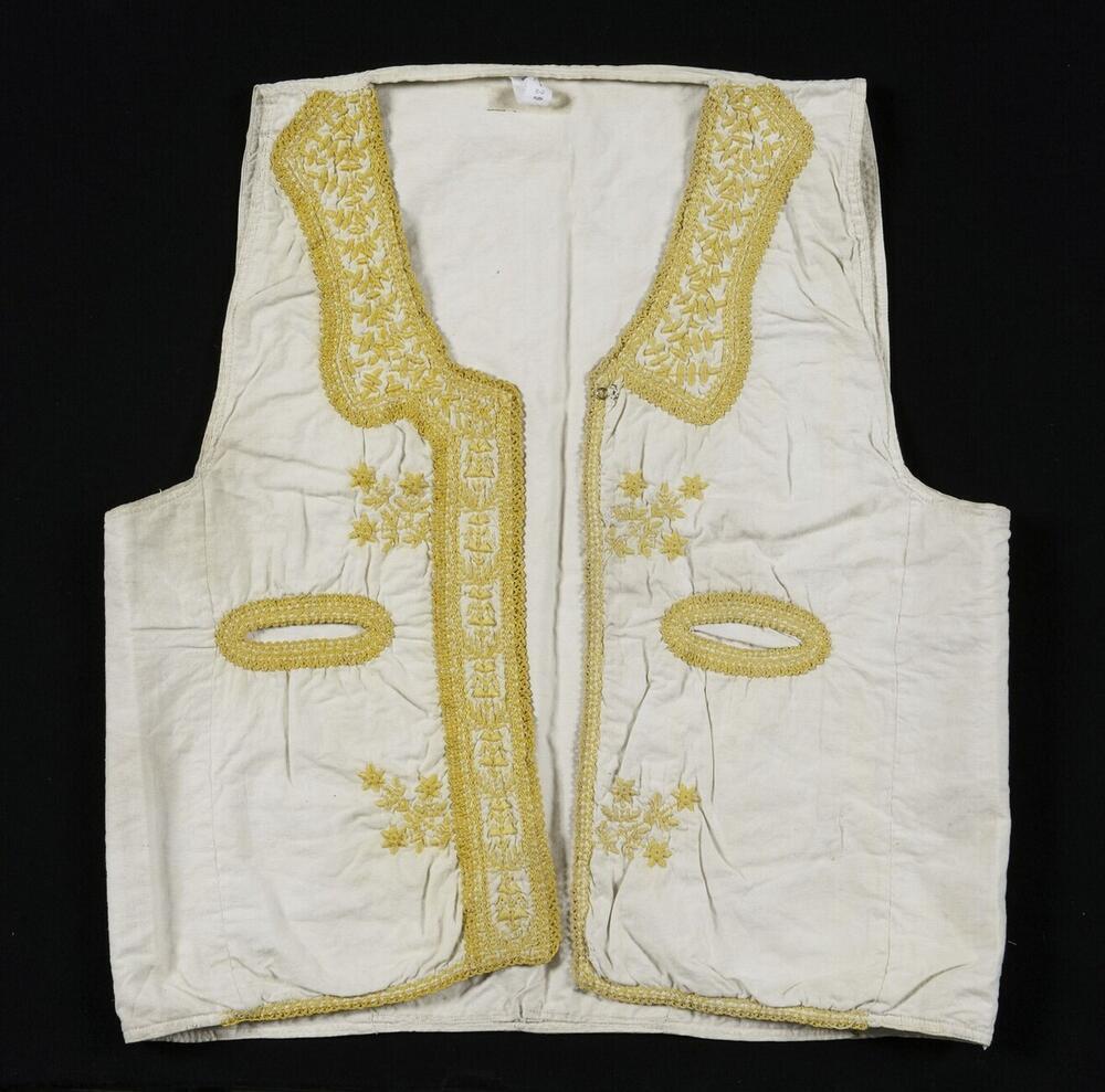 Katoenen vest met borduurwerk versierd
