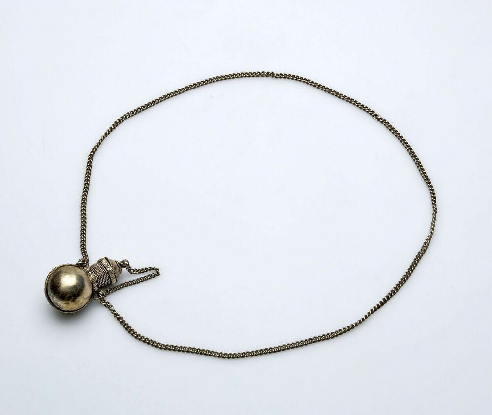 Necklace, including chalk flask