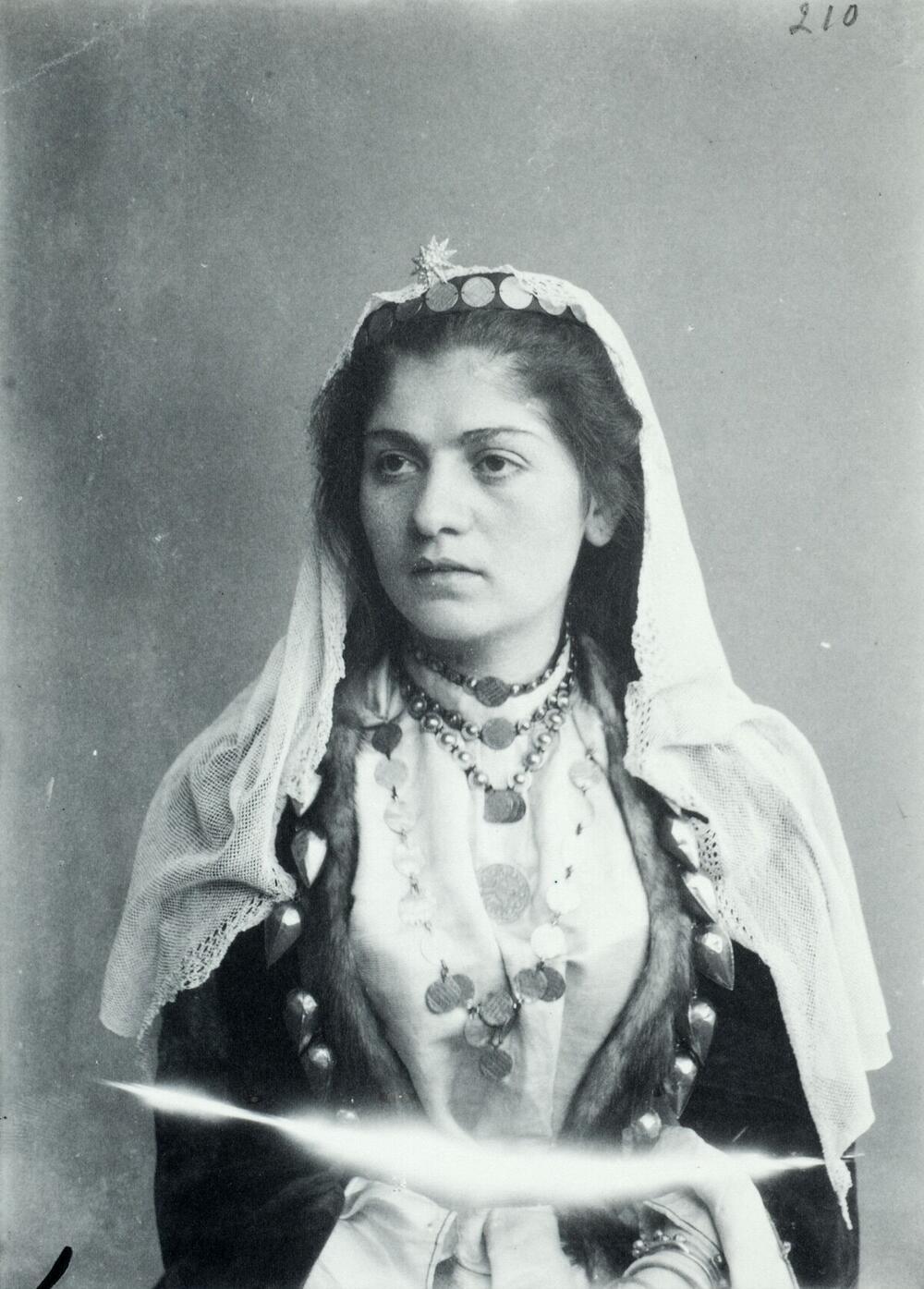 Studio portrait of an Armenian woman at Tblisi