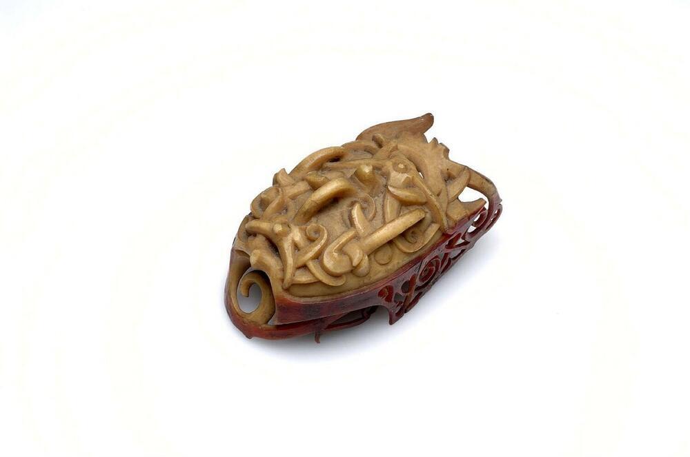Earring made of hornbill beak