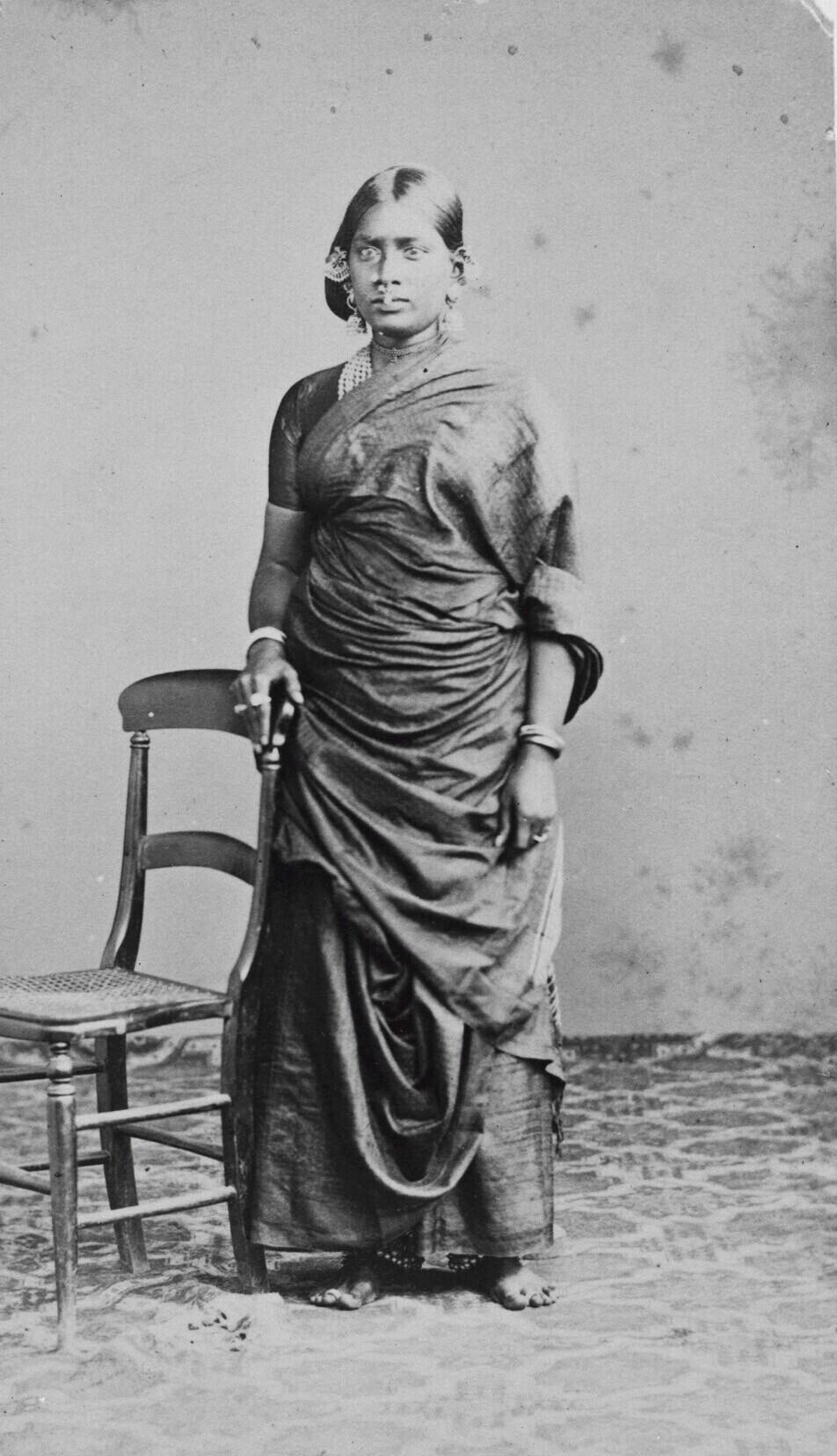 Studioportret van een Indiase vrouw, Mauritius