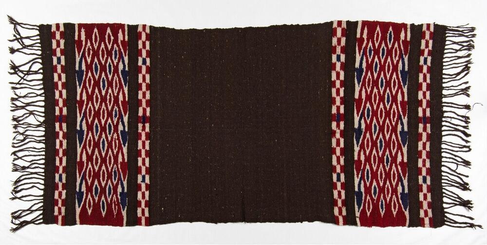 Gestreepte donkerbruine poncho