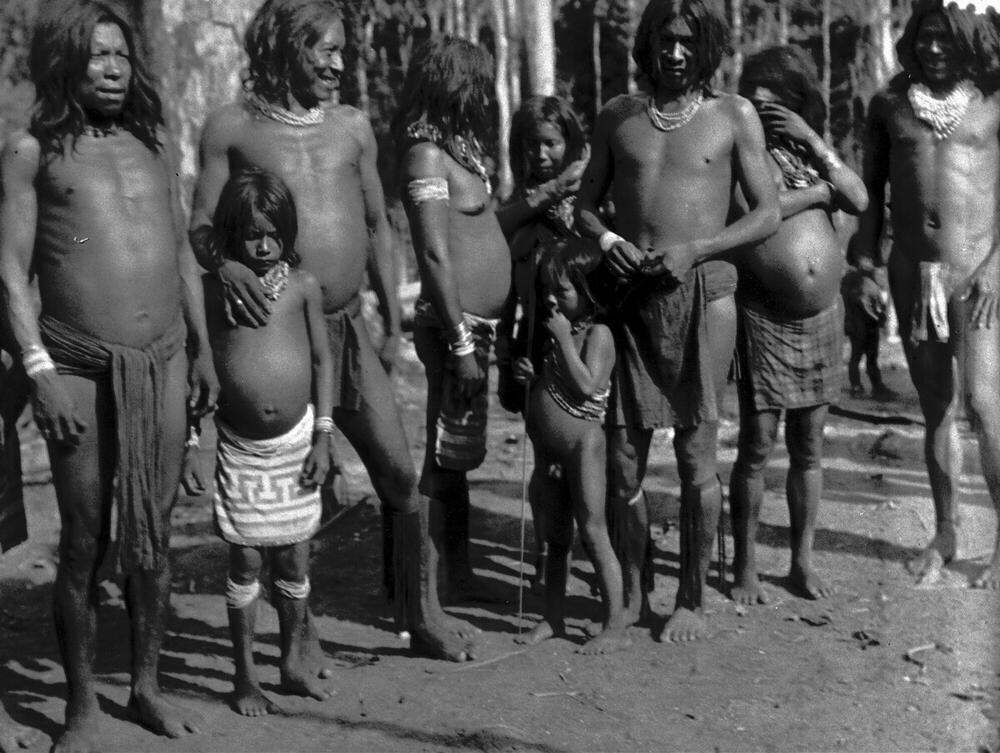 Een groep Wayana uit het dorp Panapi