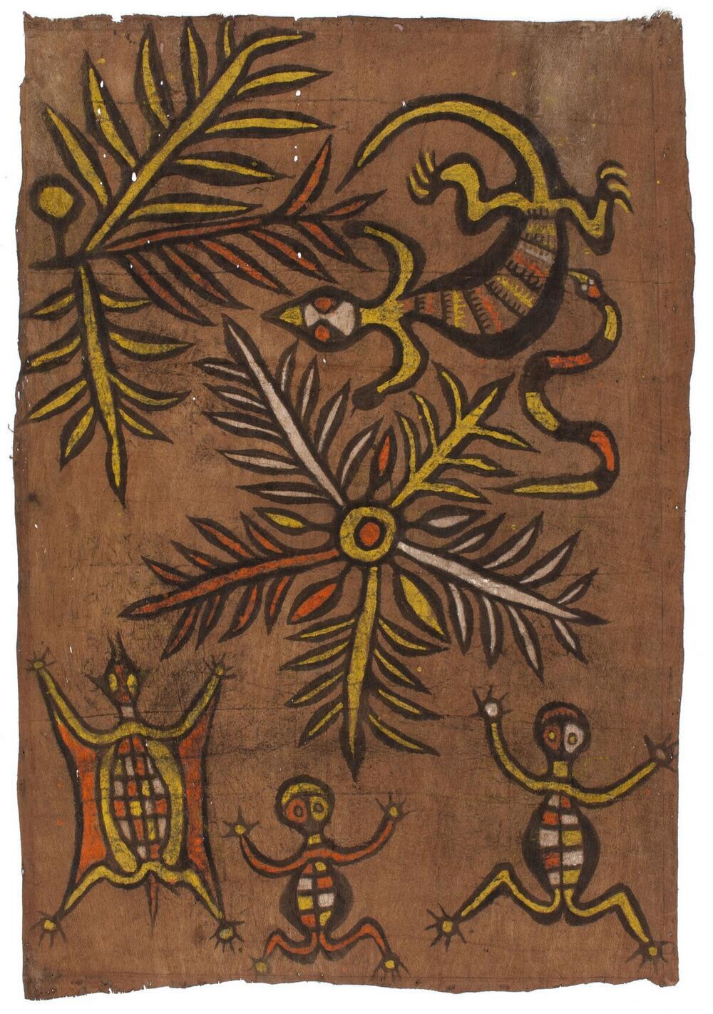 Painted barkcloth