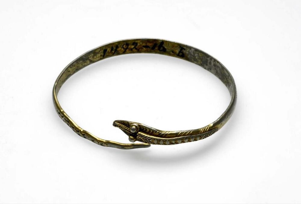 Zilver vergulde armband in vorm van een slang