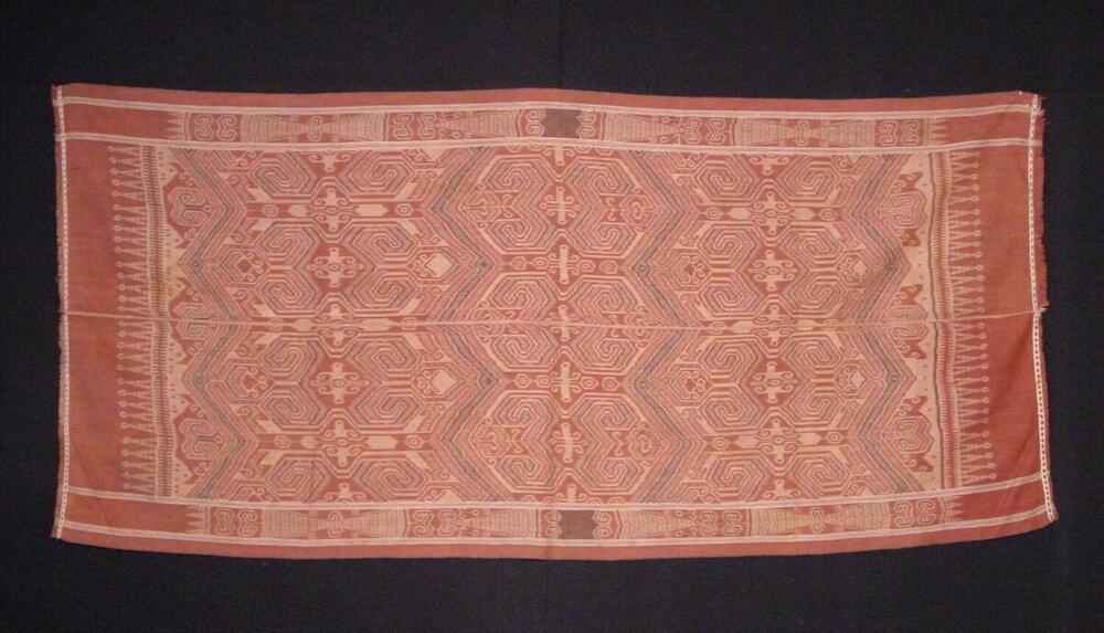 Katoenen doek met geometrisch patroon in schering ikat
