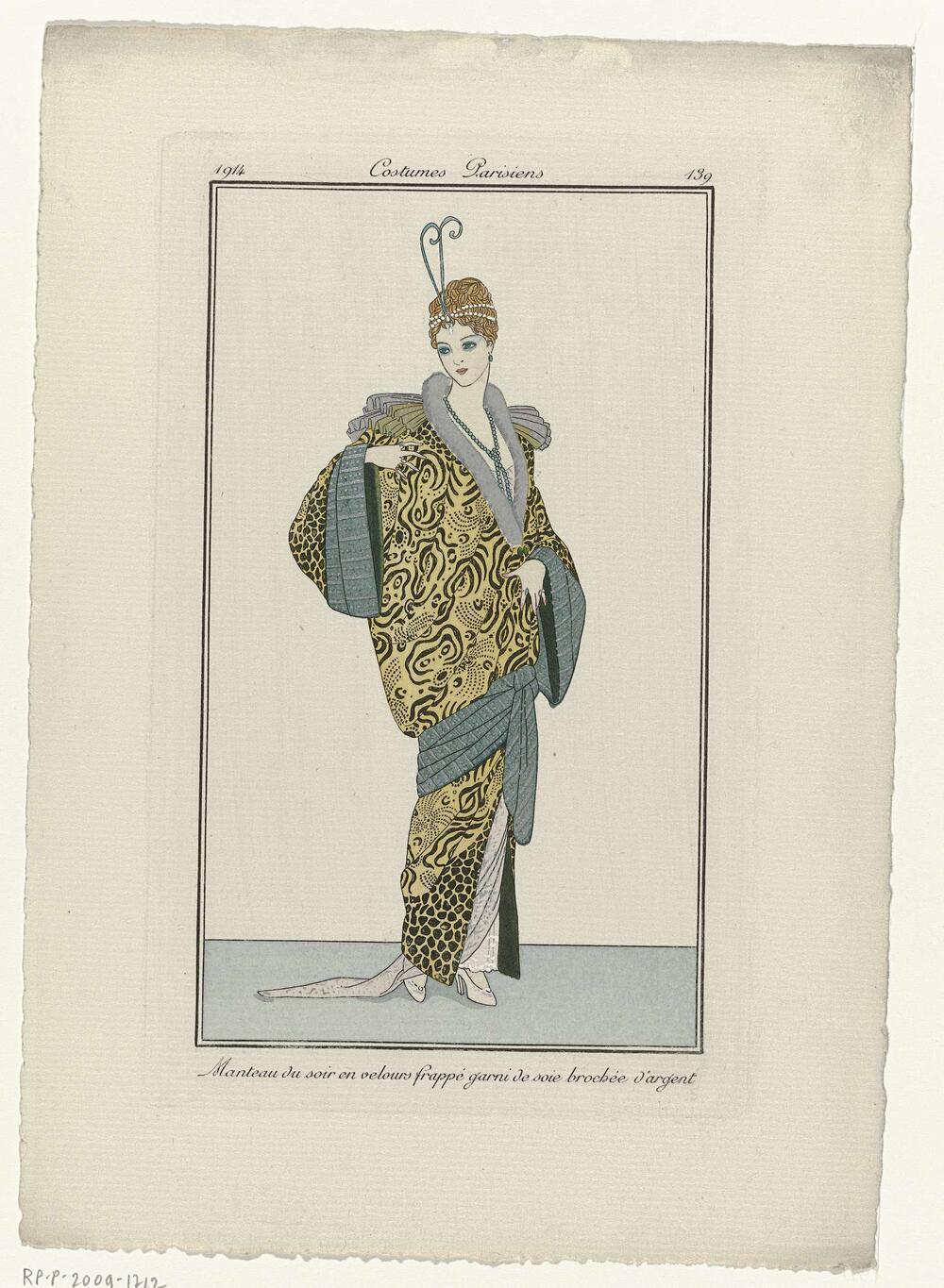 Journal des Dames et des Modes, Costumes Parisiens, 1914, No. 139 : Manteau du soir (...)