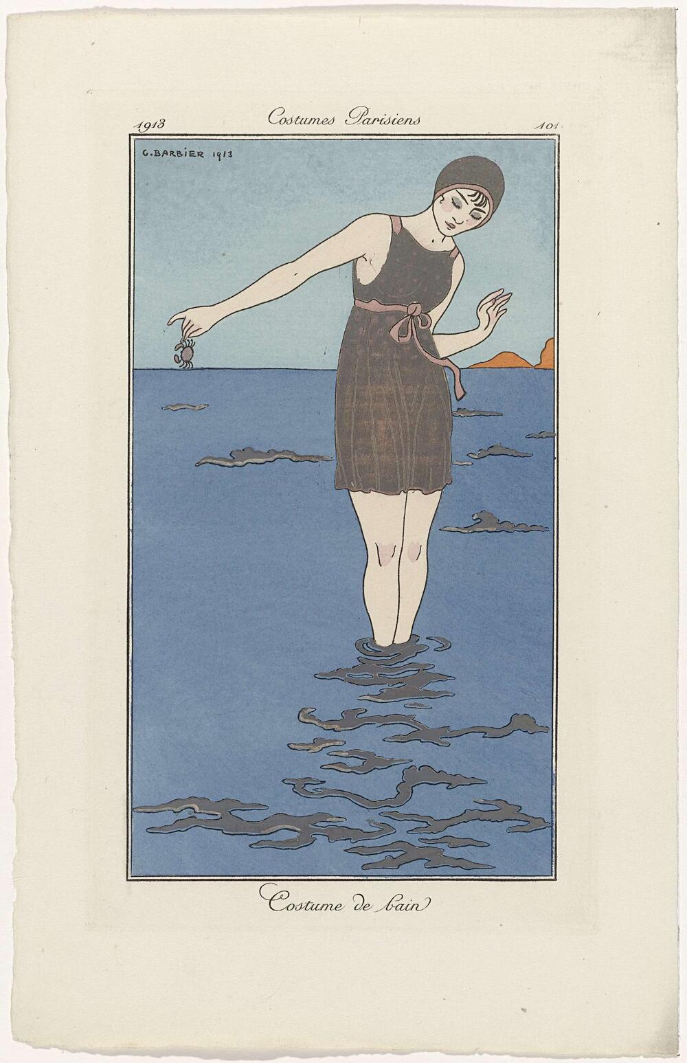 Journal des Dames et des Modes, Costumes Parisiens, 1913, No. 101 : Costume de bain