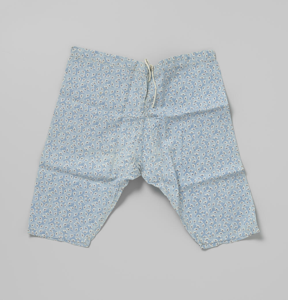 Pyjamabroek van katoen met fantasiemotief in blauw en wit