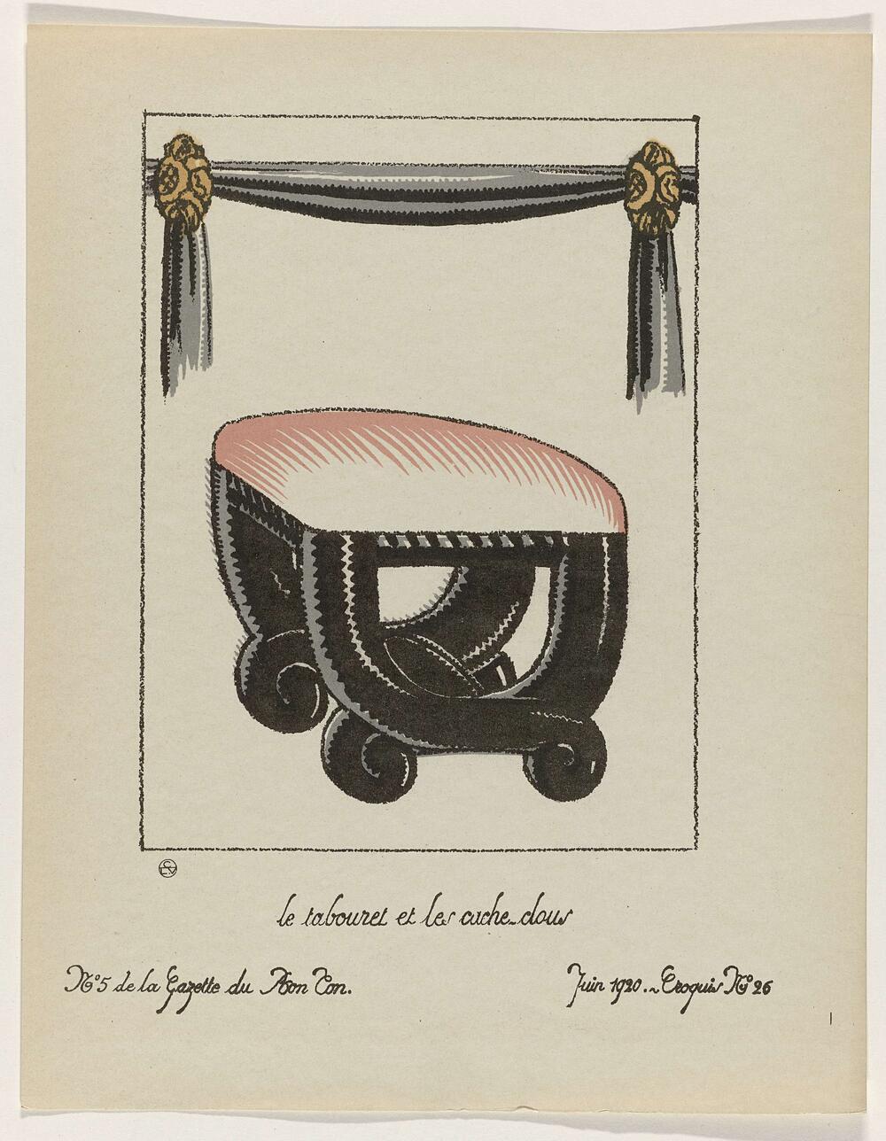 Gazette du Bon Ton, 1920 - No. 5 : Le tabouret et les cache-clous