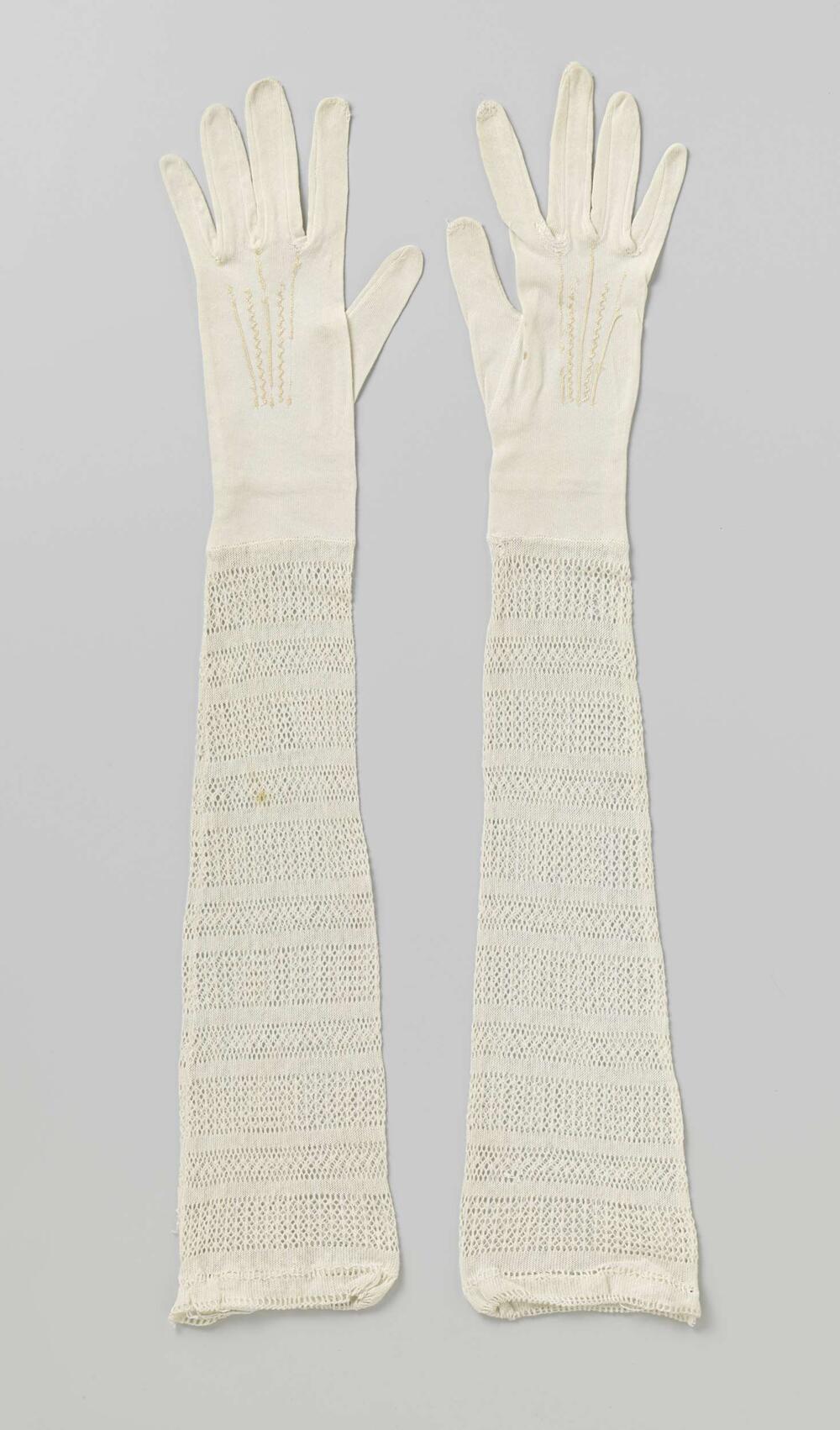 Handschoen van witte tricot