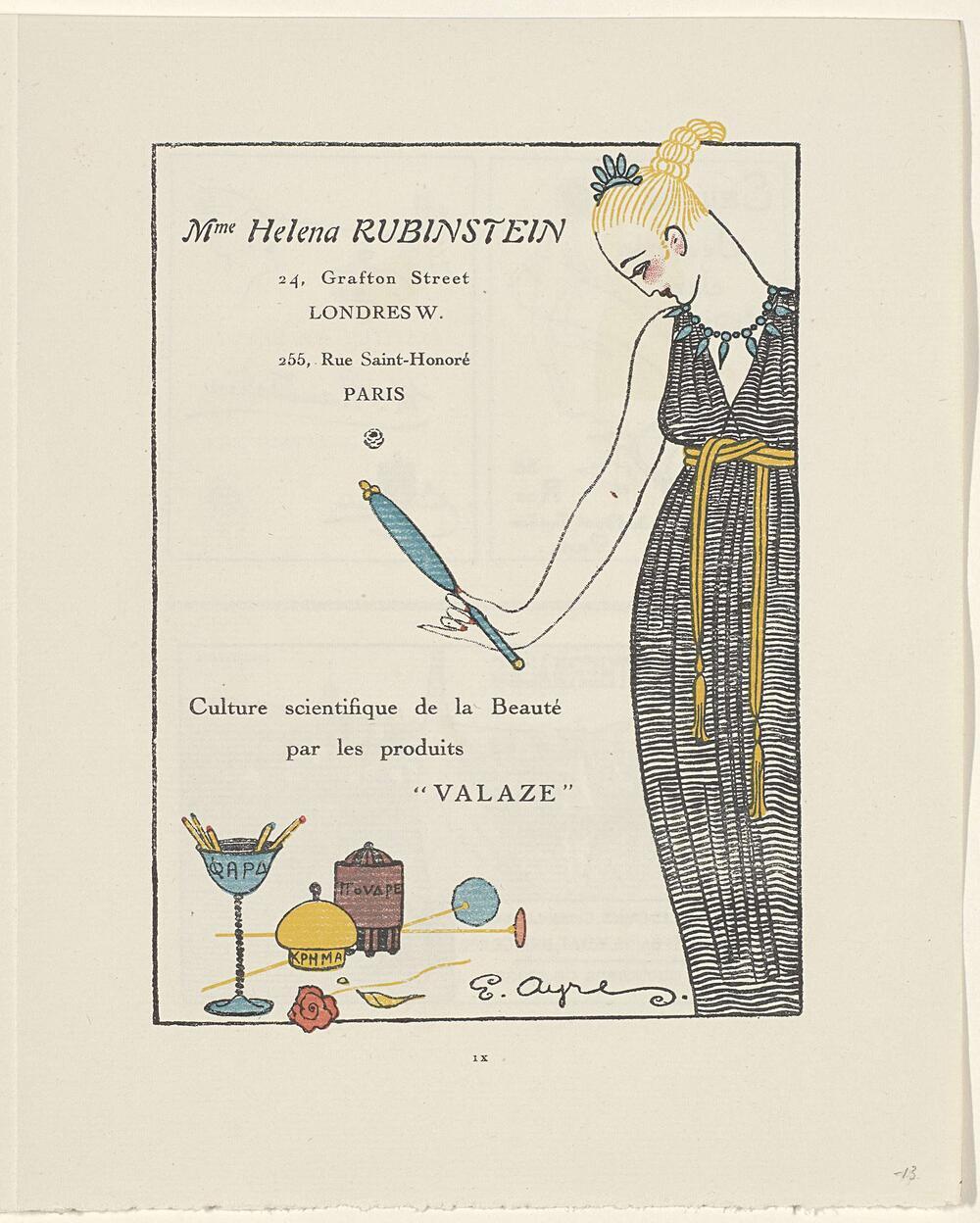 Gazette du Bon Ton, 1914 - No. 6, p. IX: Advertentie Helena Rubinstein