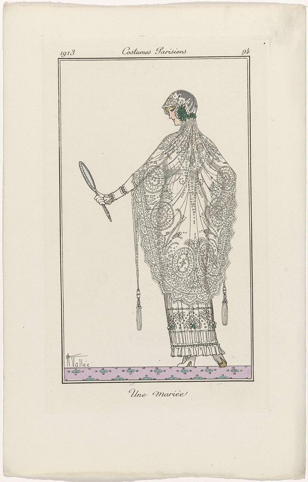 Journal des Dames et des Modes, Costumes Parisiens, 1913, No. 94 : Une Mariée