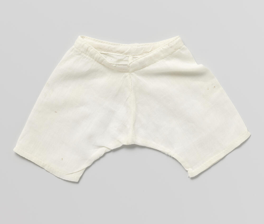 Broek met pijpen en elastiek, glad model
