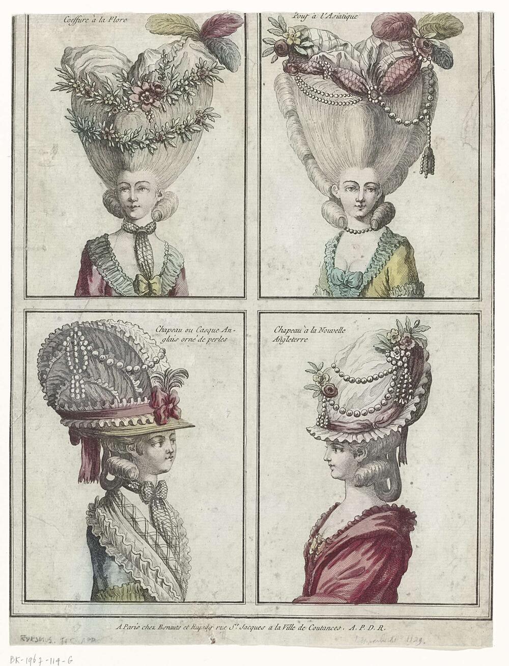 Gallerie des Modes et Costumes français...Coiffure á la Flore...