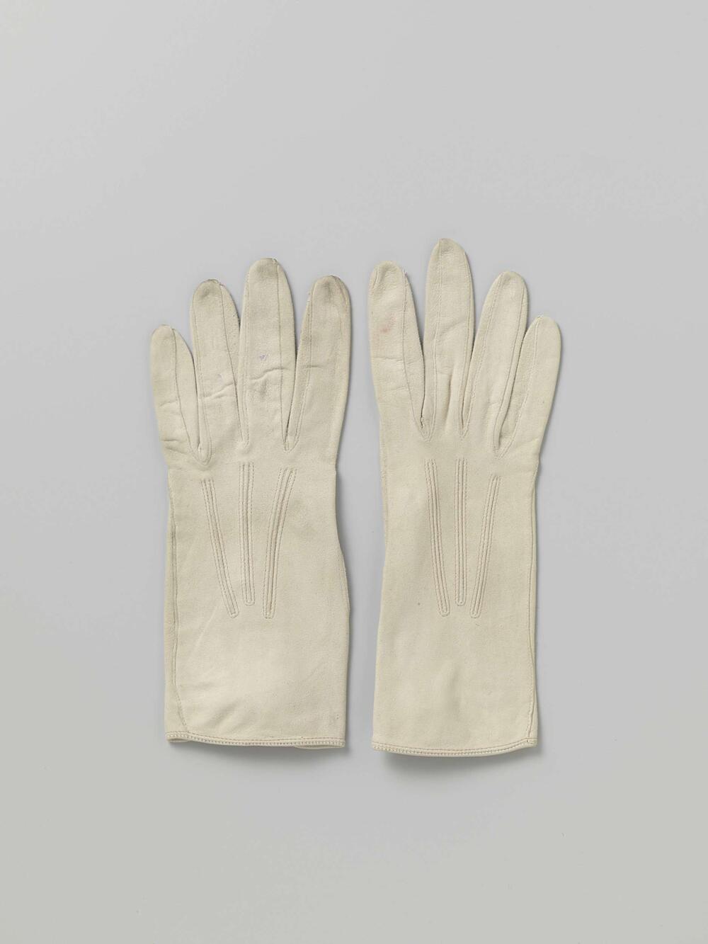 Handschoen van beige wasleer