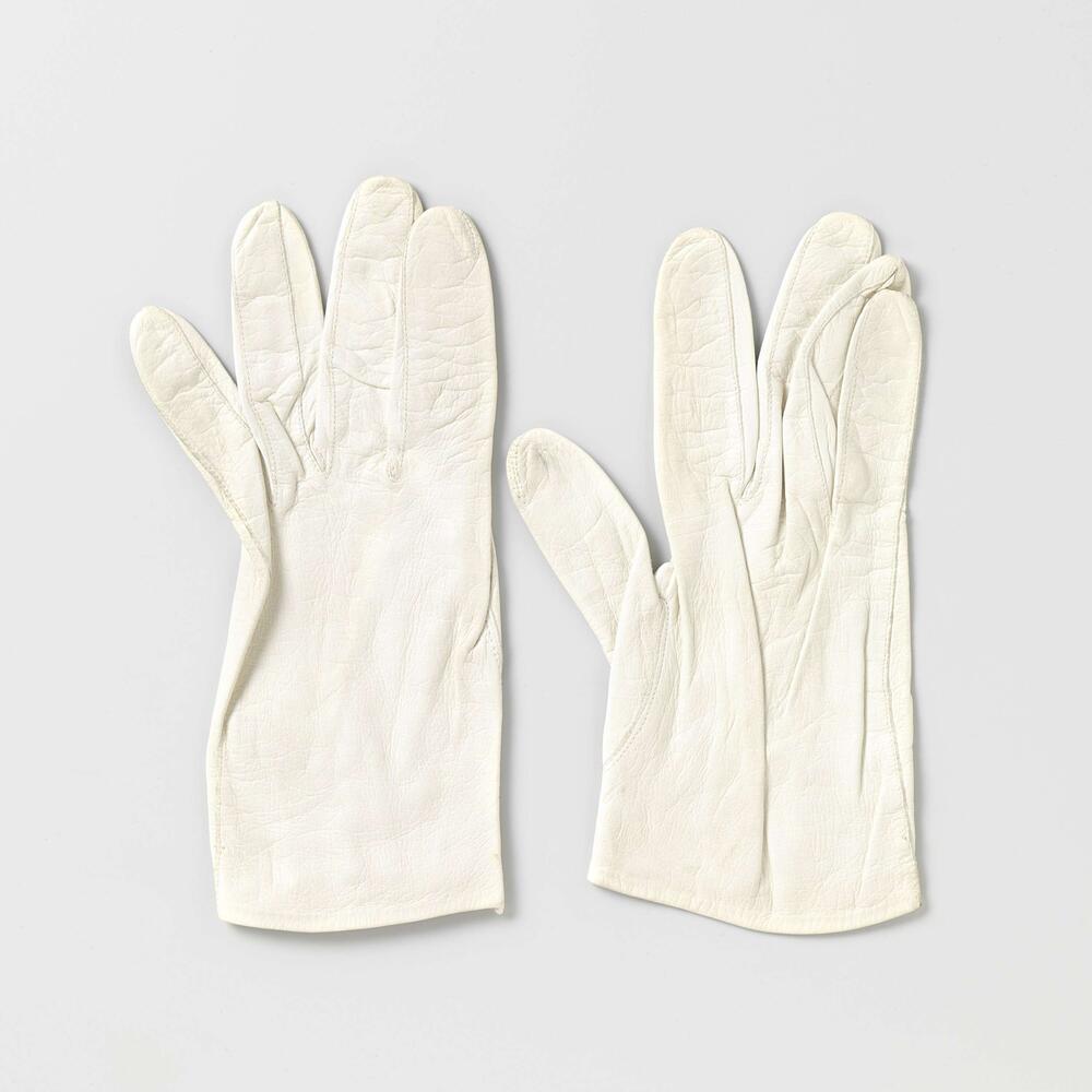 Handschoen van wit leer