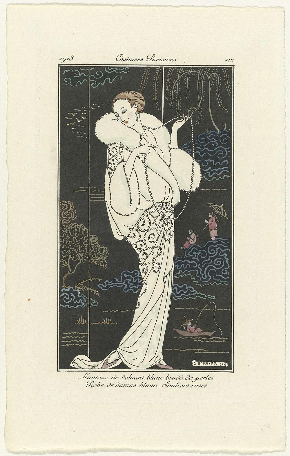 Journal des Dames et des Modes, Costumes Parisiens, 1913, No. 112 : Manteau de velours (...)