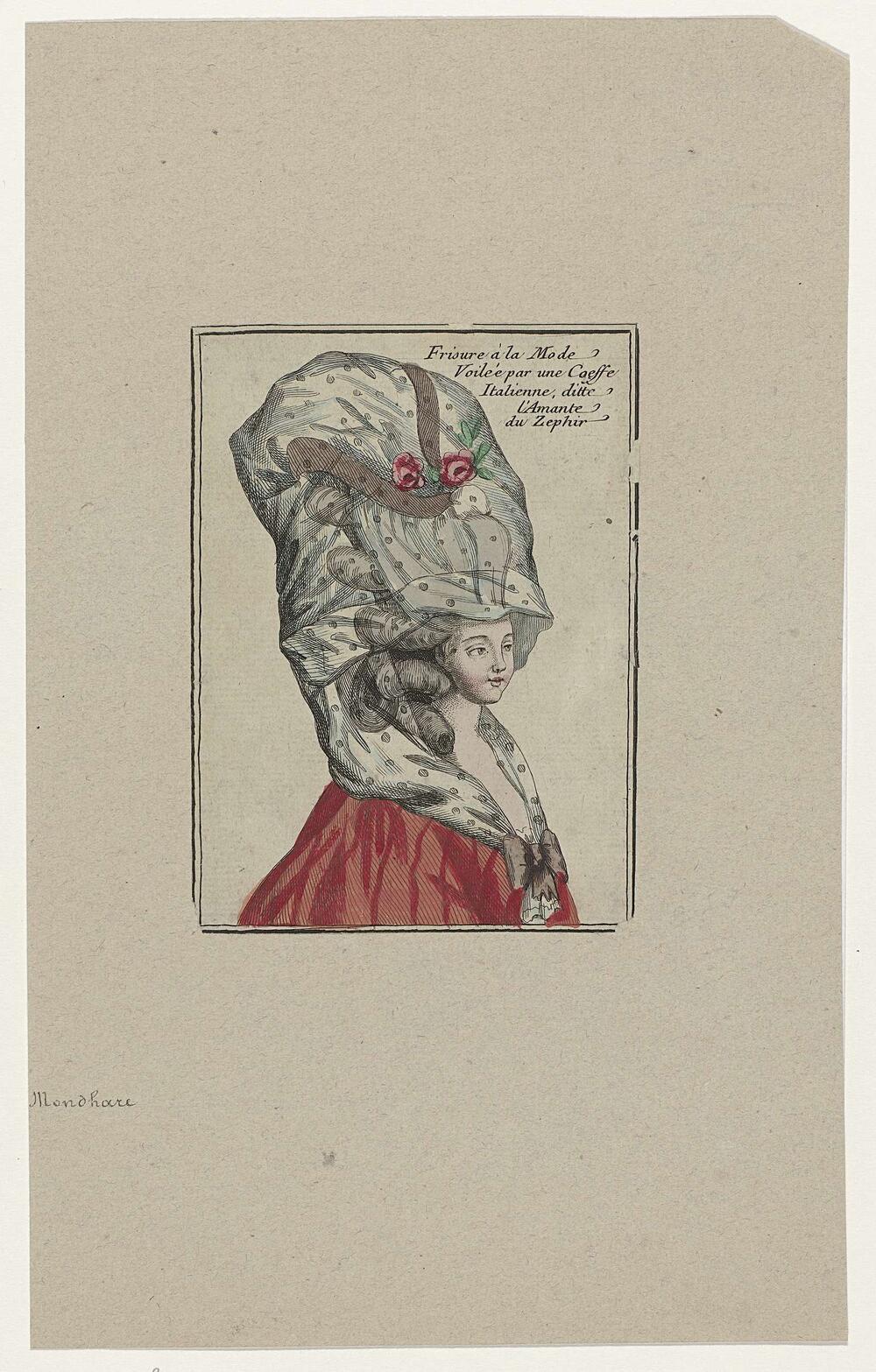 Collection de la Parure des Dames, 1780-1789, (9) : Frisure à la Mod (...)