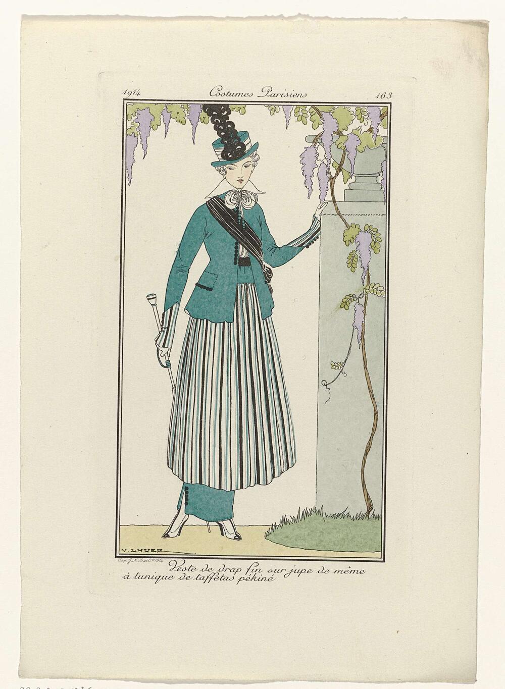Journal des Dames et des Modes, Costumes Parisiens, 1914, No. 163 : Veste de drap (...)