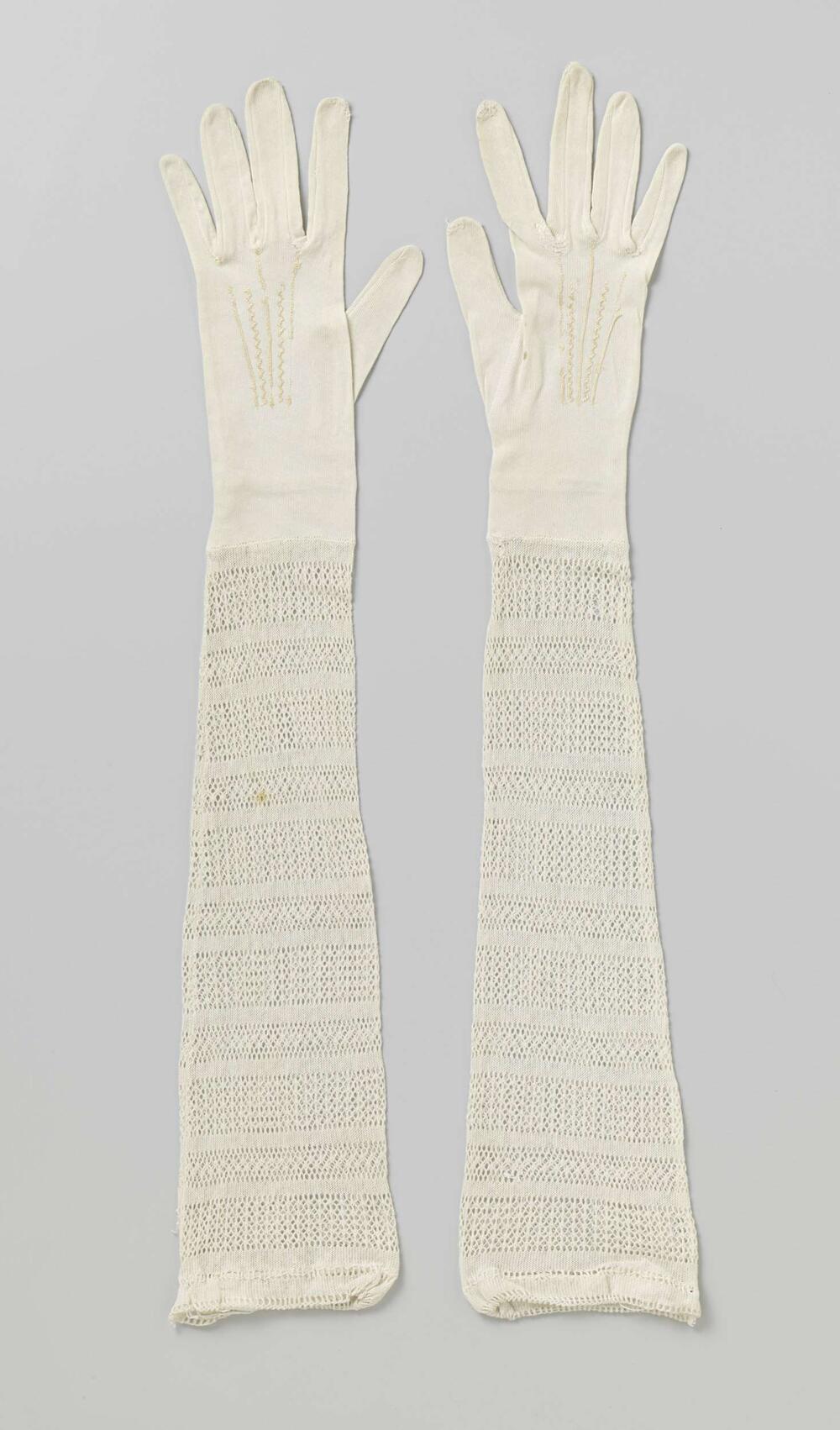 Handschoen van witte tricot