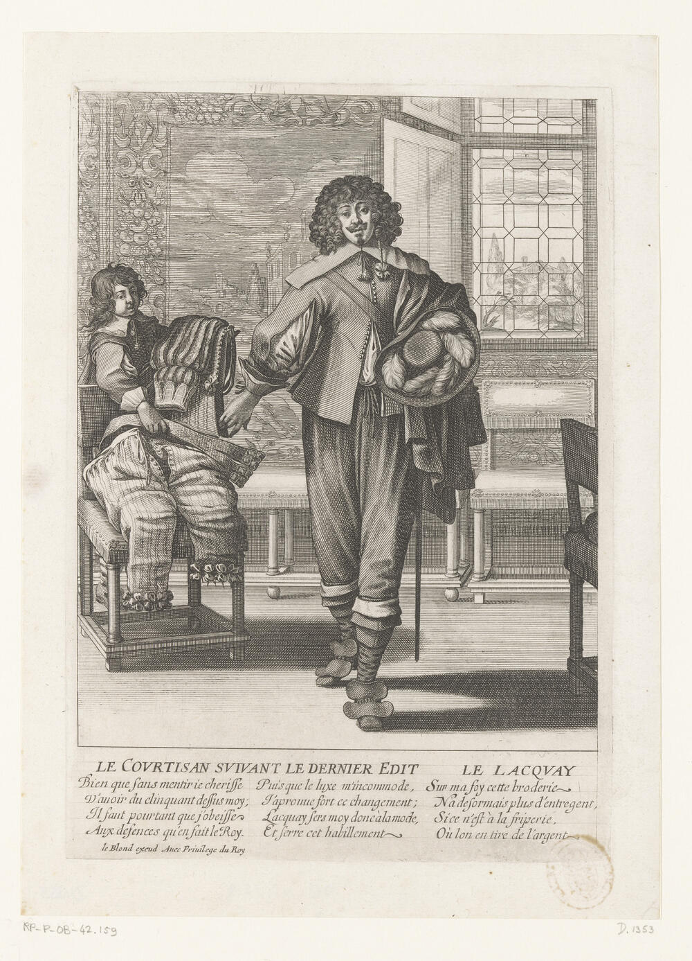 Franse hoveling die het Edict van 1633 navolgt