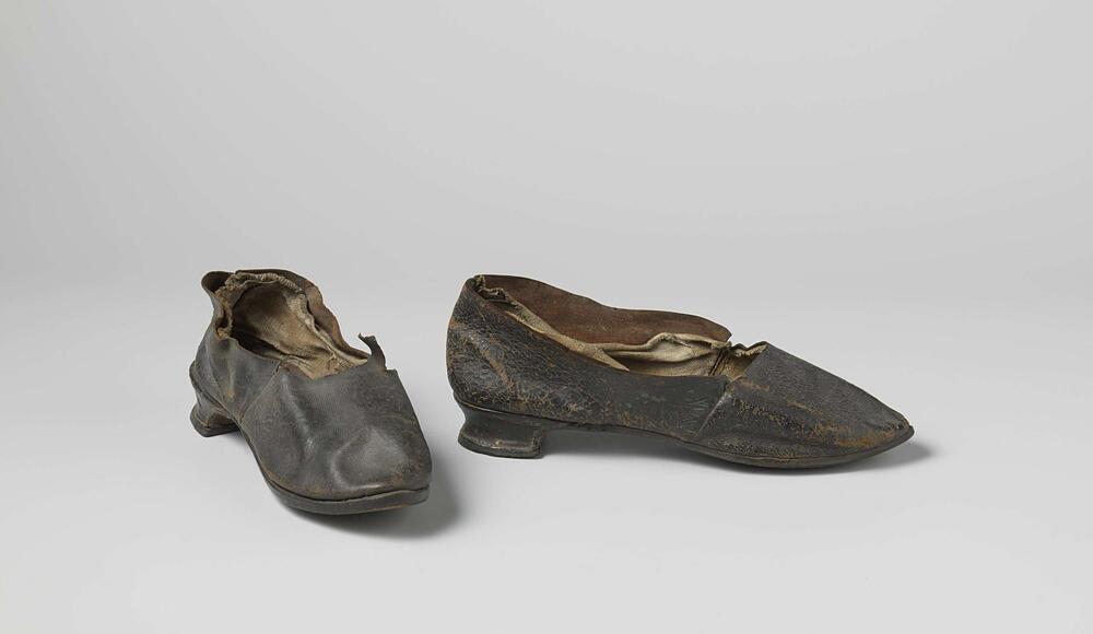 Schoen van zwart leer