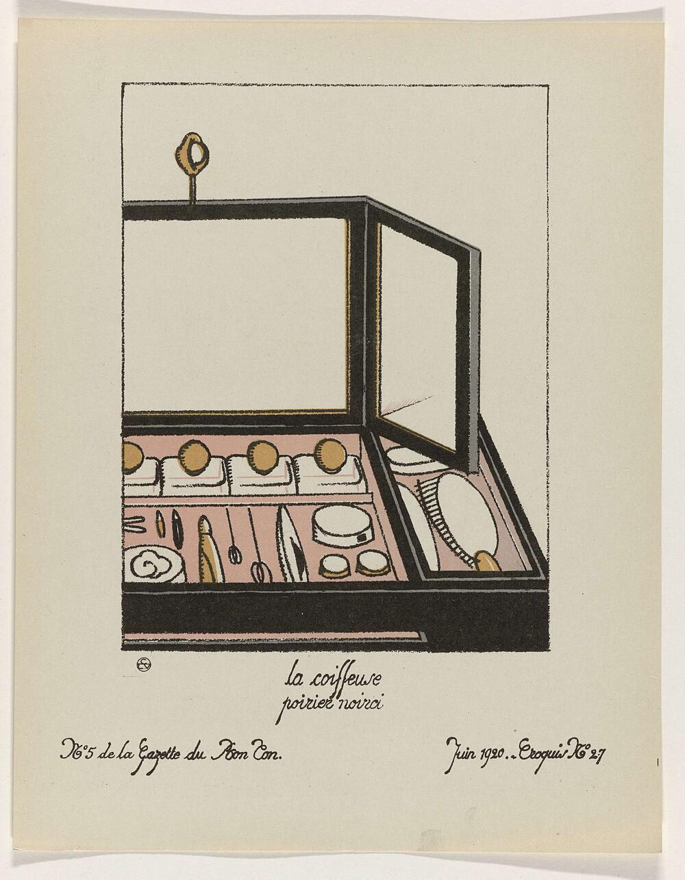 Gazette du Bon Ton, 1920 - No. 5 : La coiffeuse / poirier noirci