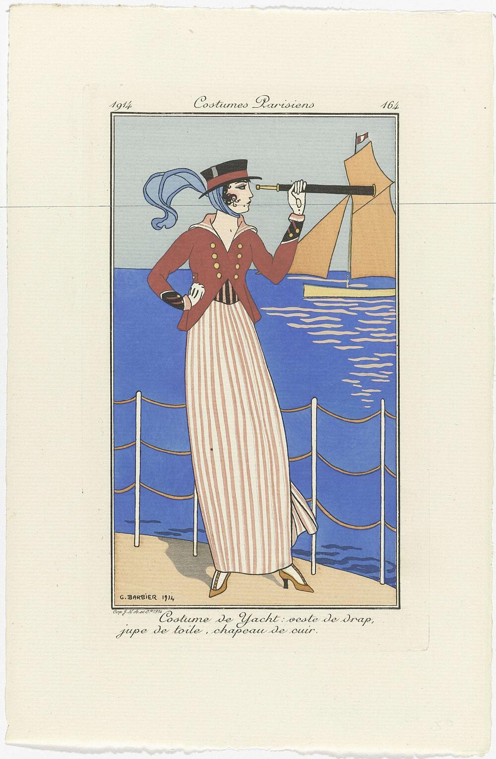 Journal des Dames et des Modes, Costumes Parisiens, 1914, No. 164 : Costume de Yacht (...)