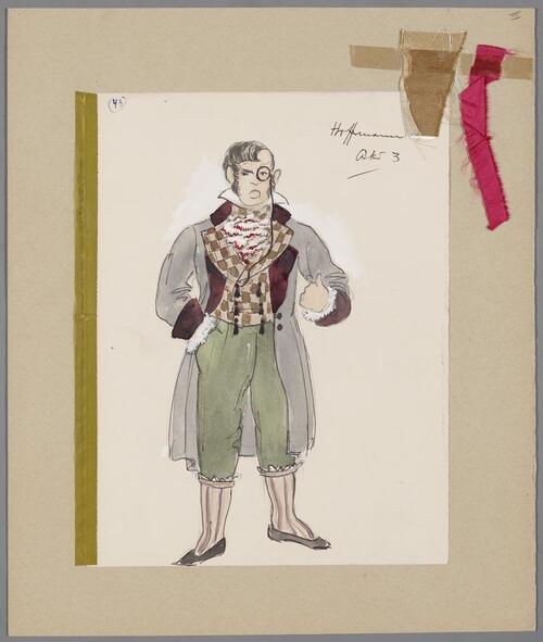 Kostuumontwerp voor Hoffmann's Vertellingen (Jacques Offenbach) door Karel Bruckman