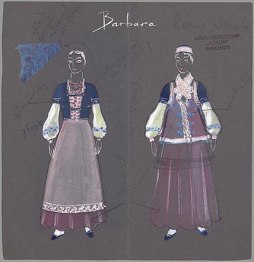 Kostuumontwerp voor Barbara uit Katja Kabanova
