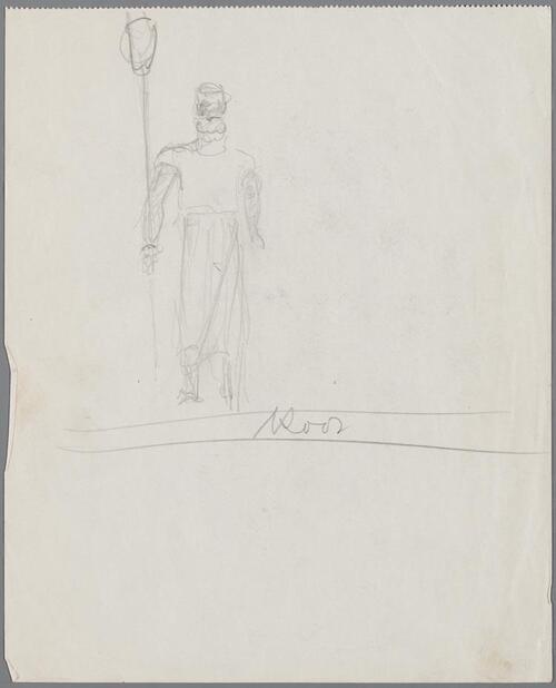 Kostuumontwerp voor een man in les Pêcheurs de perles (De Parelvissers) door Charles Roelofsz