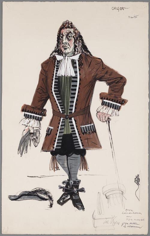 Kostuumontwerp voor Orgon uit Tartuffe (Molière)