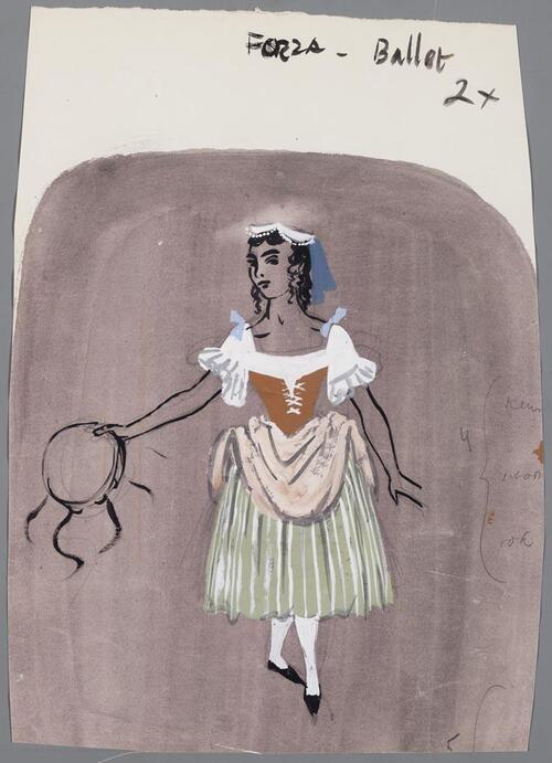 Kostuumontwerp voor het ballet in La forza del destino