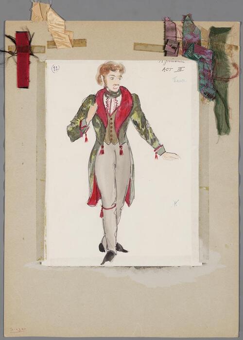Kostuumontwerp voor Harry France als Hoffmann in Hoffmann's Vertellingen (Jacques Offenbach) door Karel Bruckman