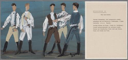 Kostuumontwerp voor de mannen in Jenufa (Janacek) door Marcel Pokorny