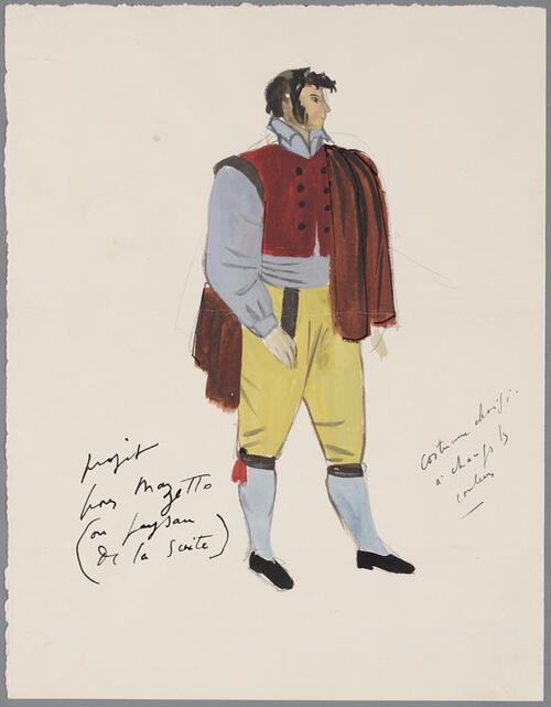 Kostuumontwerp voor Masetto in Don Giovanni
