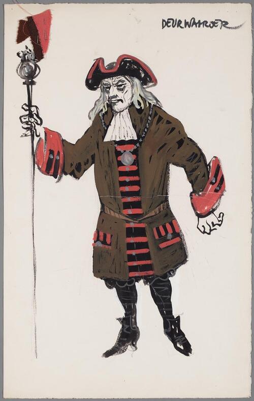 Kostuumontwerp voor een deurwaarder uit Tartuffe (Molière)