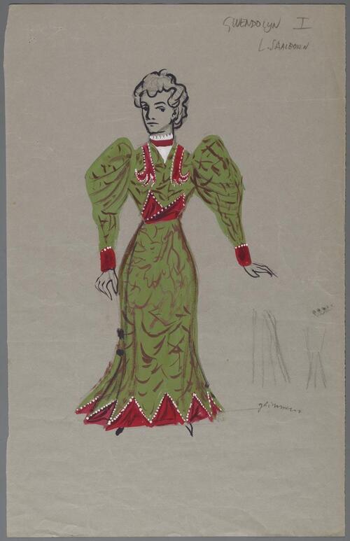 Kostuumontwerp voor Gwendolyn uit De ernst van Ernst (Oscar Wilde)