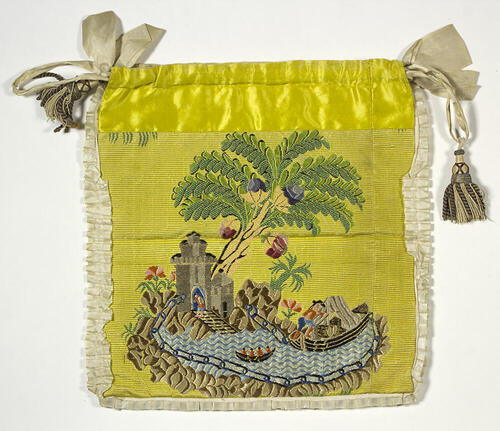 Goudkleurige tas, ook wel reticule genoemd