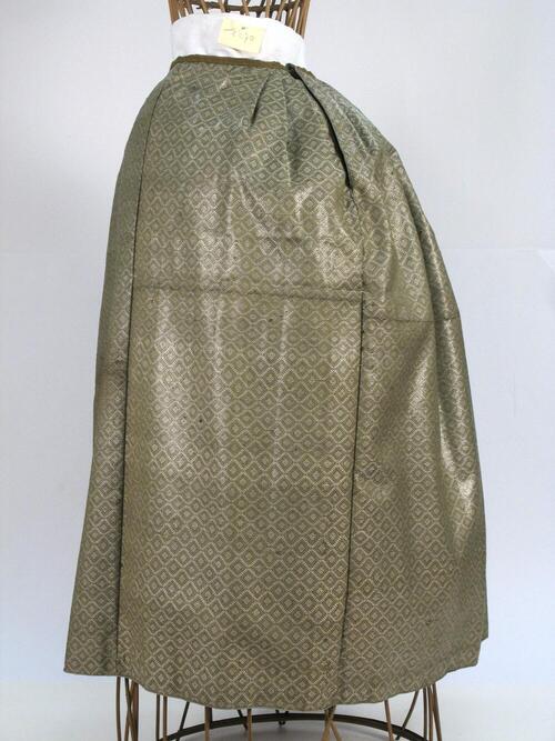 Groene spiegeldamasten japon rok of wagd